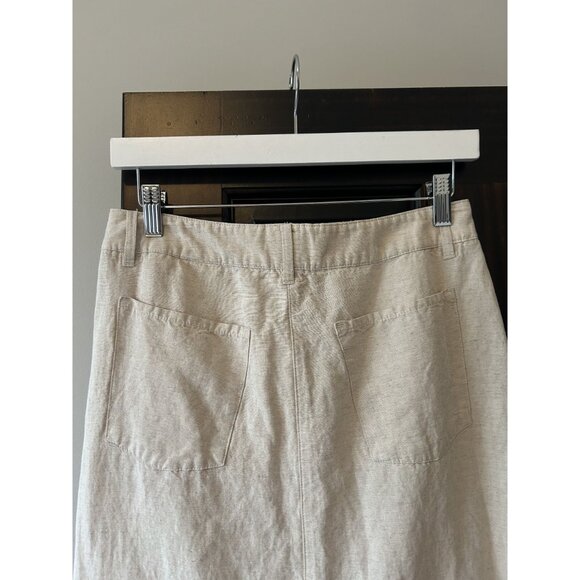 H&M Linen-Blend Midi Skirt Size 6 – Lightweight Breathable Summer Essential - Picture 11 of 13